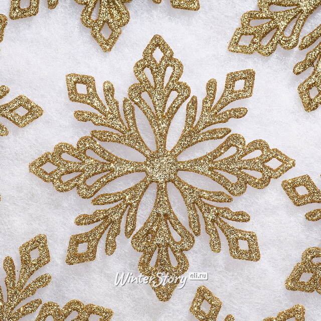 Елочная игрушка Снежинка - Golden Celebration 10 см, 12 шт Winter Deco