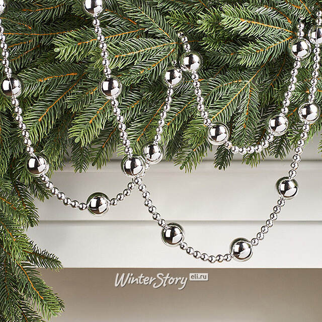 Бусы на елку Алверстон 160 см, серебрянный, пластик Winter Deco