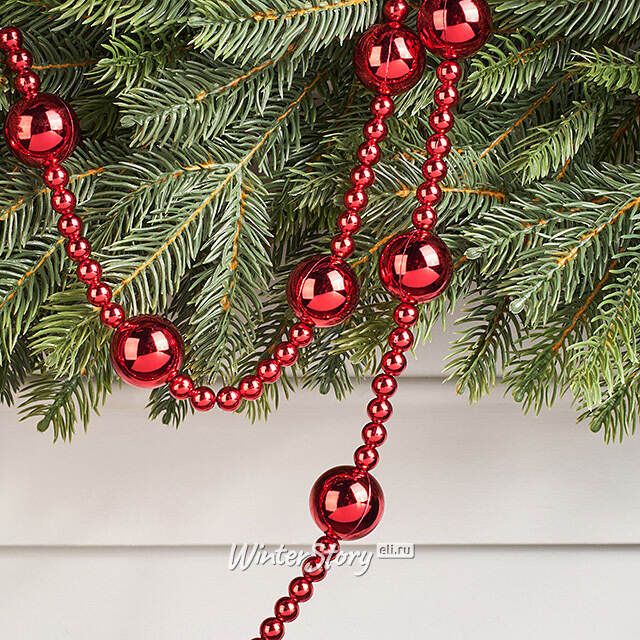 Бусы на елку Алверстон 160 см, красный, пластик Winter Deco