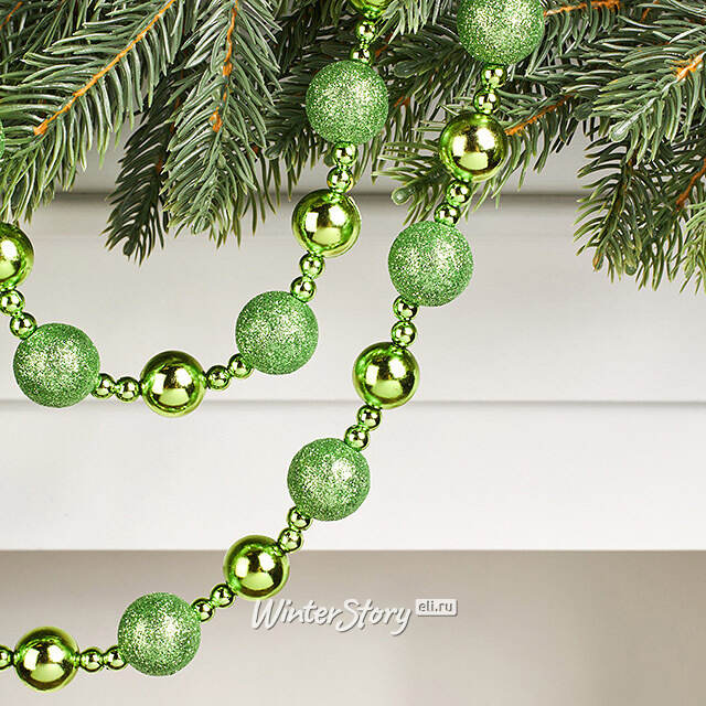 Бусы на елку Барнеттби 2-2.5 см, 160 см, зеленый, пластик Winter Deco