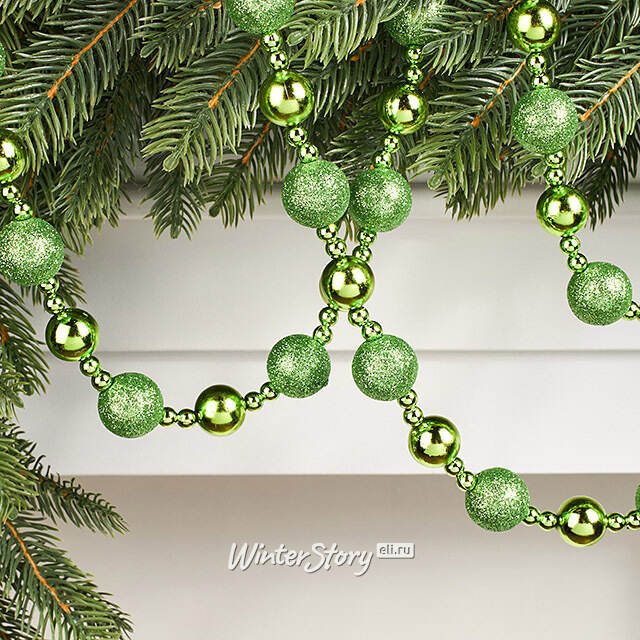 Бусы на елку Барнеттби 2-2.5 см, 160 см, зеленый, пластик Winter Deco