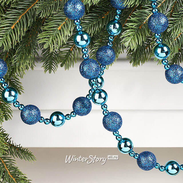 Бусы на елку Barnettby - Blue 2-2.5 см, 160 см, пластик Winter Deco