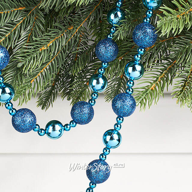 Бусы на елку Barnettby - Blue 2-2.5 см, 160 см, пластик Winter Deco