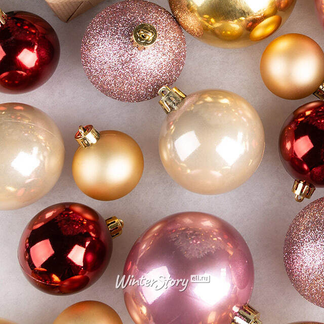 Большой набор елочных шаров Westbury - Королевский Сатин 4-8 см, 100 шт, пластик Winter Deco