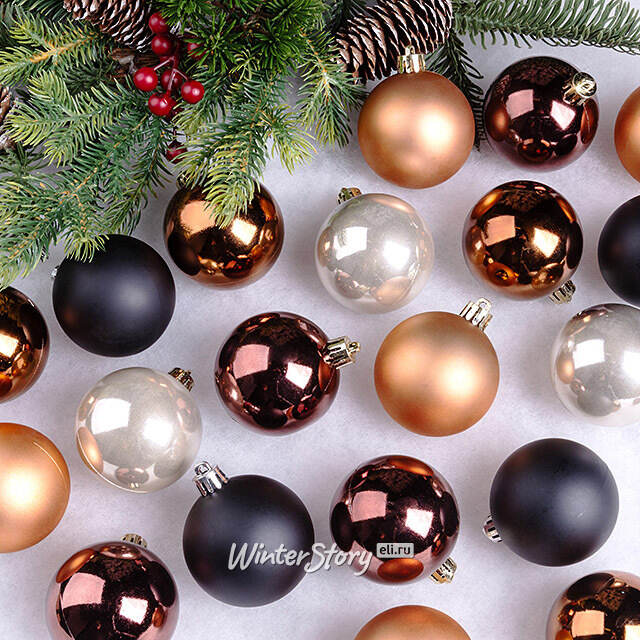 Елочные шары Gracy - Ночной Каприз 6 см, 30 шт, пластик Winter Deco