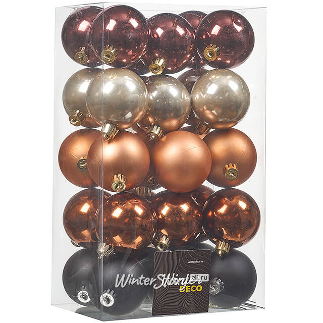 Елочные шары Gracy - Ночной Каприз 6 см, 30 шт, пластик Winter Deco