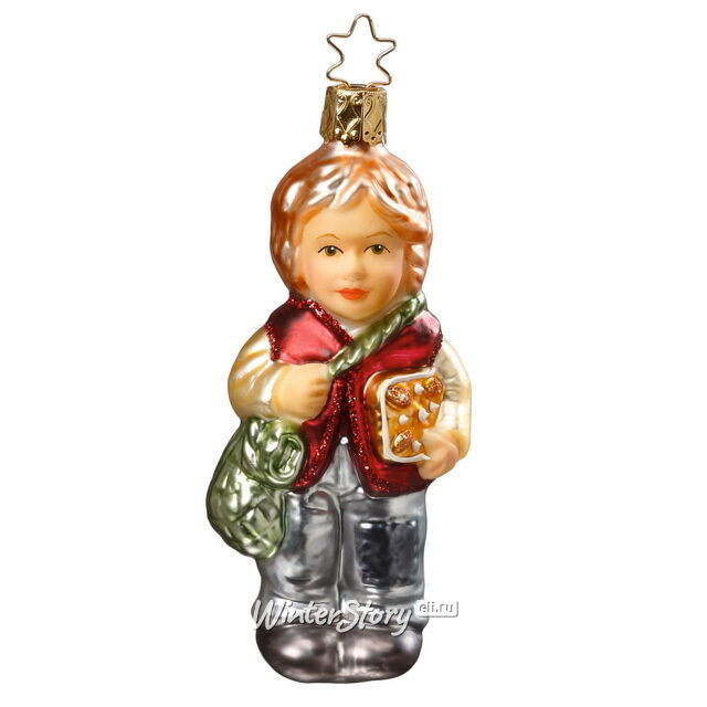 Стеклянная елочная игрушка Гензель 11 см, подвеска Inge Glas