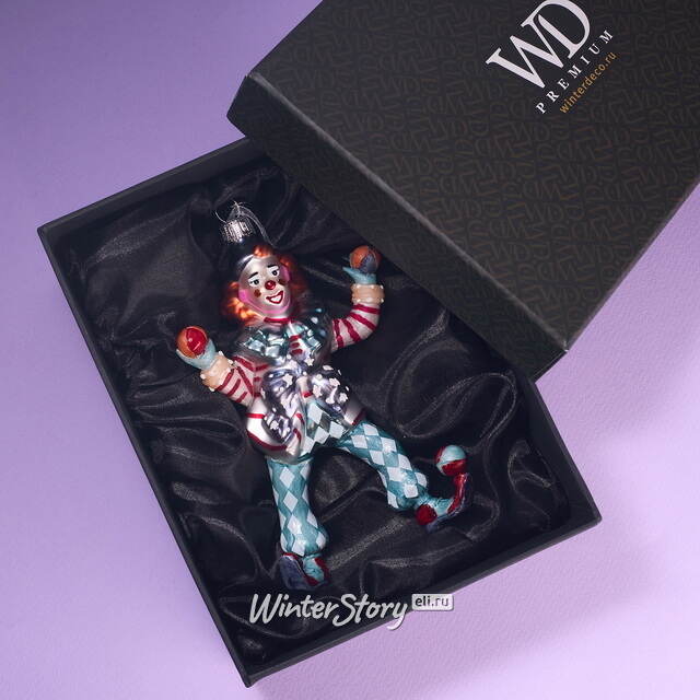 Елочная игрушка Клоун - Circus Roncalli 14 см в подарочной коробке, стекло Winter Deco