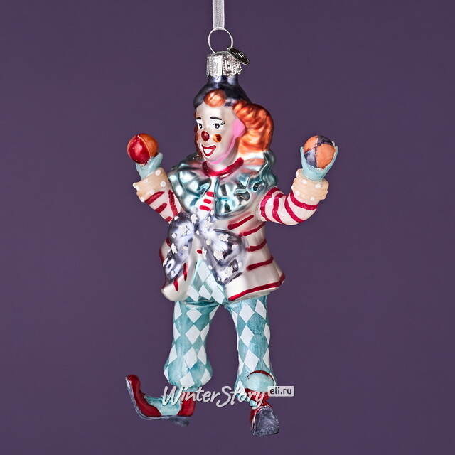 Елочная игрушка Клоун - Circus Roncalli 14 см в подарочной коробке, стекло Winter Deco