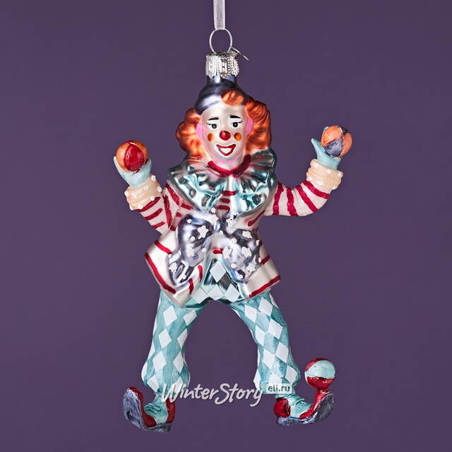 Елочная игрушка Клоун - Circus Roncalli 14 см в подарочной коробке, стекло Winter Deco