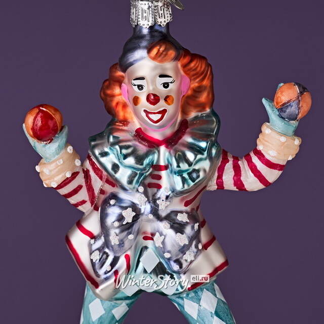 Елочная игрушка Клоун - Circus Roncalli 14 см в подарочной коробке, стекло Winter Deco