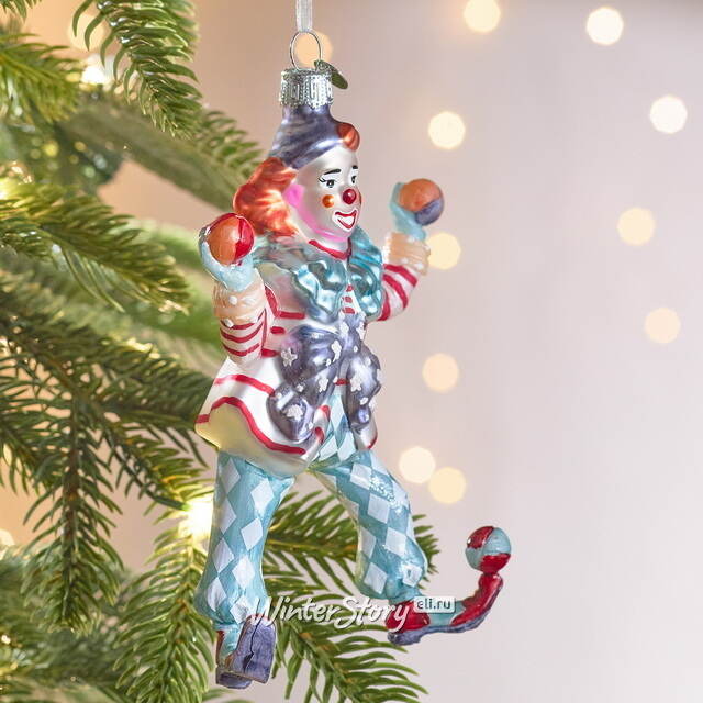Елочная игрушка Клоун - Circus Roncalli 14 см в подарочной коробке, стекло Winter Deco