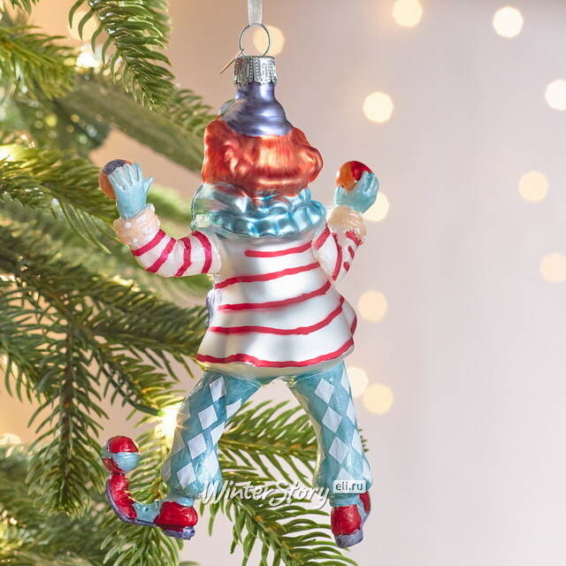 Елочная игрушка Клоун - Circus Roncalli 14 см в подарочной коробке, стекло Winter Deco