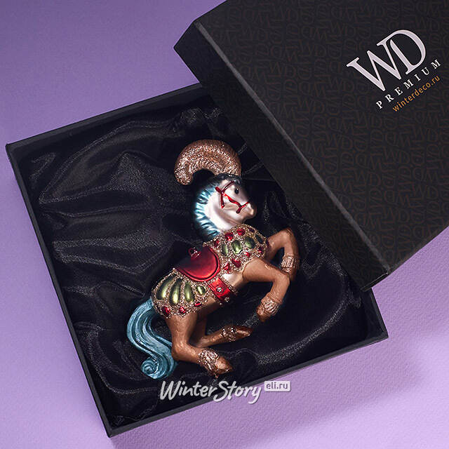 Елочная игрушка Конь Ринглинг - Circus Roncalli 12 см в подарочной коробке, стекло Winter Deco