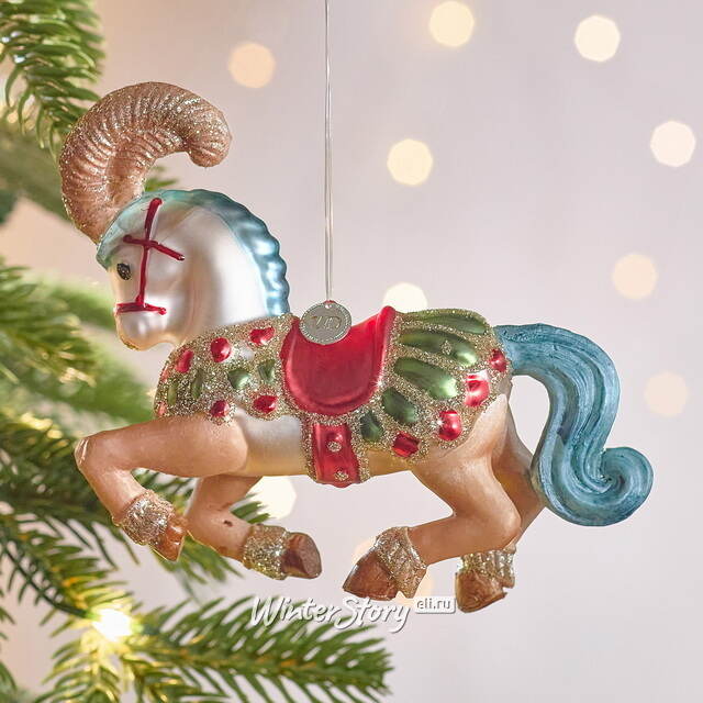 Елочная игрушка Конь Ринглинг - Circus Roncalli 12 см в подарочной коробке, стекло Winter Deco