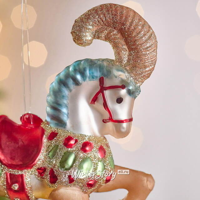 Елочная игрушка Конь Ринглинг - Circus Roncalli 12 см в подарочной коробке, стекло Winter Deco