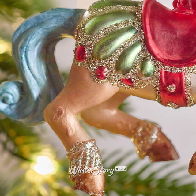 Елочная игрушка Конь Ринглинг - Circus Roncalli 12 см в подарочной коробке, стекло Winter Deco