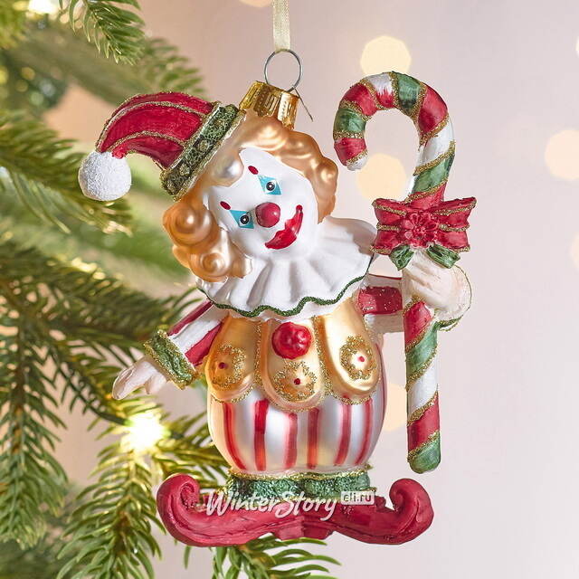 Елочная игрушка Клоун Нук - Circus Roncalli 12 см, стекло Winter Deco