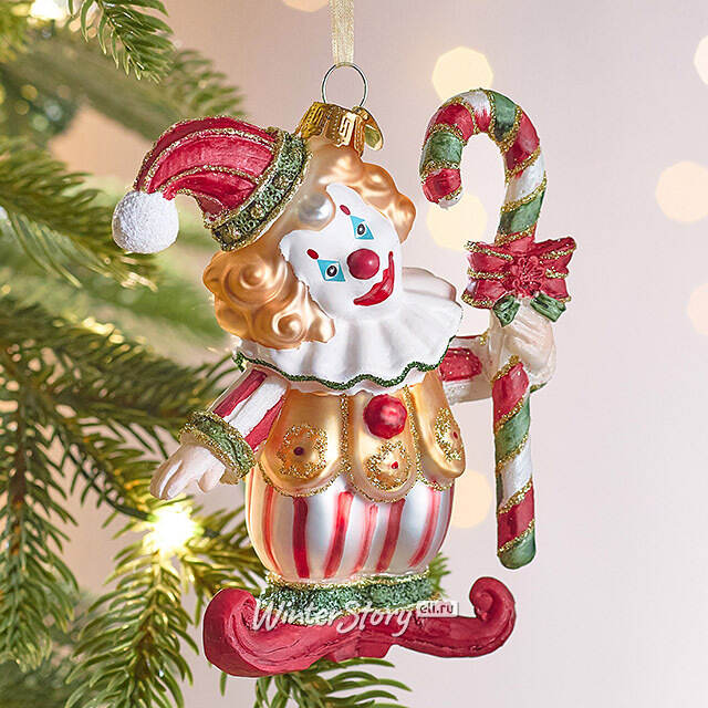 Елочная игрушка Клоун Нук - Circus Roncalli 12 см, стекло Winter Deco