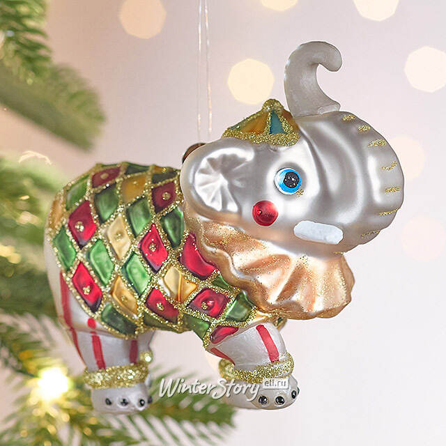 Елочная игрушка Слоник Тото - Circus Roncalli 11 см, стекло Winter Deco