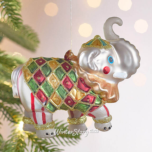 Елочная игрушка Слоник Тото - Circus Roncalli 11 см, стекло Winter Deco