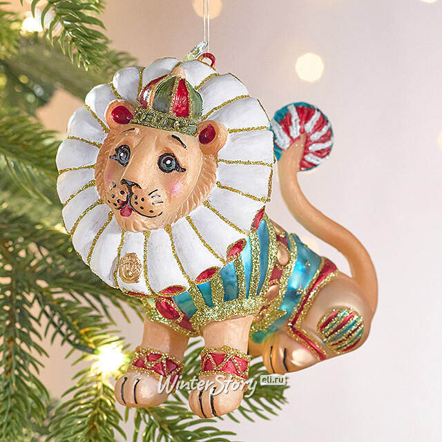 Елочная игрушка Лев Леотин - Circus Roncalli 11 см в подарочной коробке, стекло Winter Deco