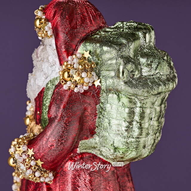 Елочная игрушка Дед Мороз с Оленем - Magic Moments 14 см в подарочной коробке, стекло Winter Deco