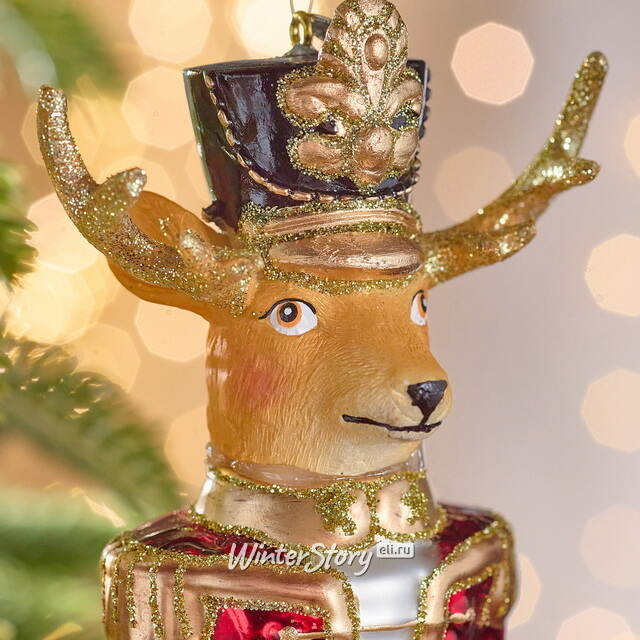 Елочная игрушка Гвардеец Олень Томас 18 см в подарочной коробке, стекло Winter Deco