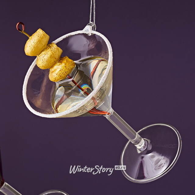 Набор стеклянных елочных игрушек Коктейль - Martini Bianco 11 см, 2 шт Winter Deco