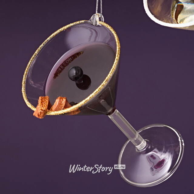 Набор стеклянных елочных игрушек Коктейль - Martini Bianco 11 см, 2 шт Winter Deco