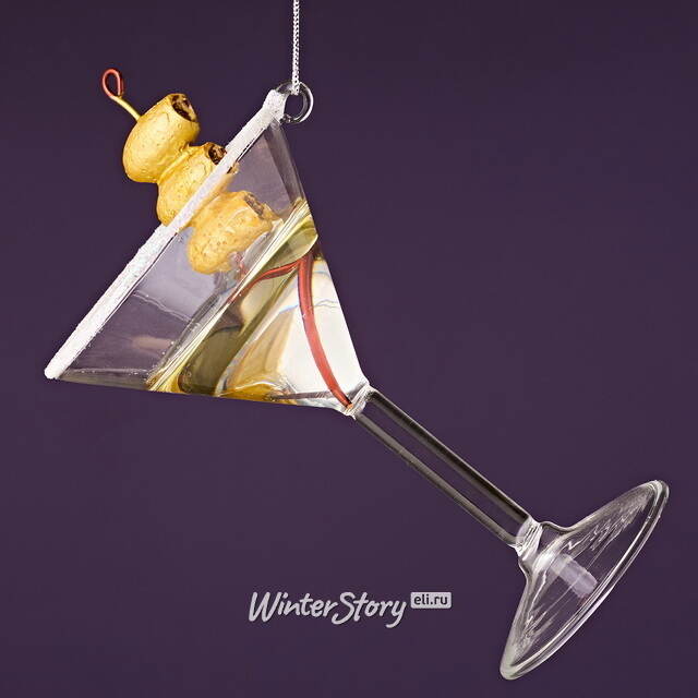 Набор стеклянных елочных игрушек Коктейль - Martini Bianco 11 см, 2 шт Winter Deco