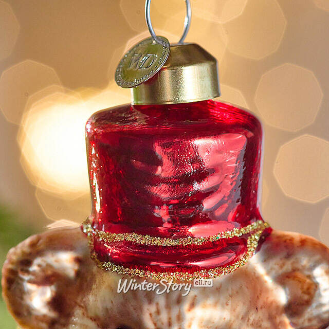 Елочная игрушка Мишка Балу с Барабаном - Harrods Bears 16 см в подарочной коробке, стекло Winter Deco