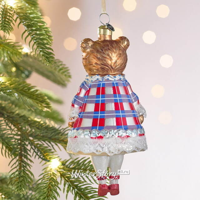 Елочная игрушка Миссис Медведица 16 см в подарочной коробке, стекло Winter Deco