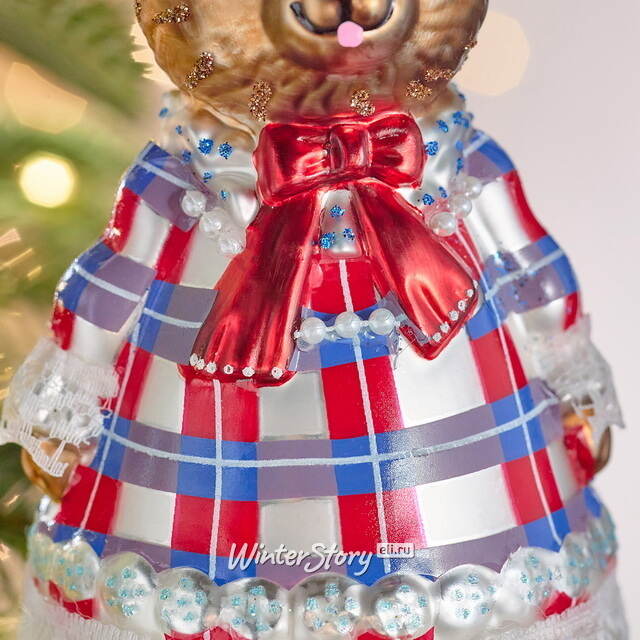 Елочная игрушка Миссис Медведица 16 см в подарочной коробке, стекло Winter Deco