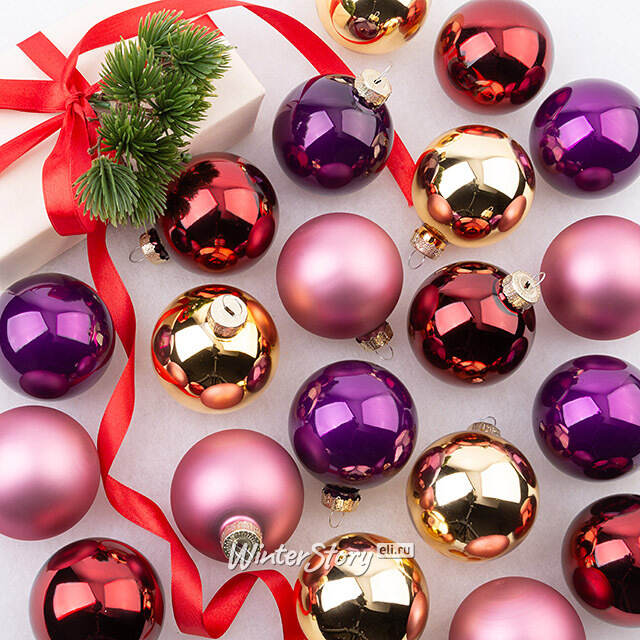 Елочные шары Романтический Вечер 6 см, 20 шт, стекло Winter Deco