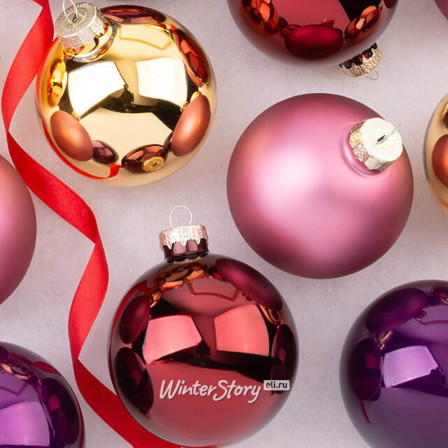 Елочные шары Романтический Вечер 8 см, 16 шт, стекло Winter Deco