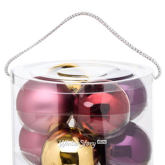 Елочные шары Романтический Вечер 8 см, 16 шт, стекло Winter Deco