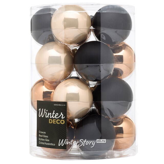 Елочные шары Gatsby Style 6 см, 20 шт, стекло Winter Deco