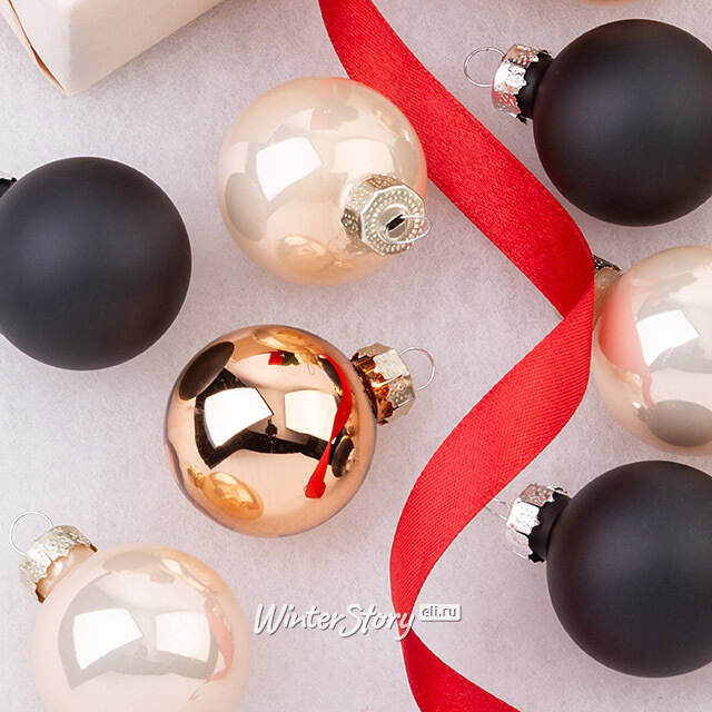 Елочные шары Gatsby Style 3.5 см, 16 шт, стекло Winter Deco