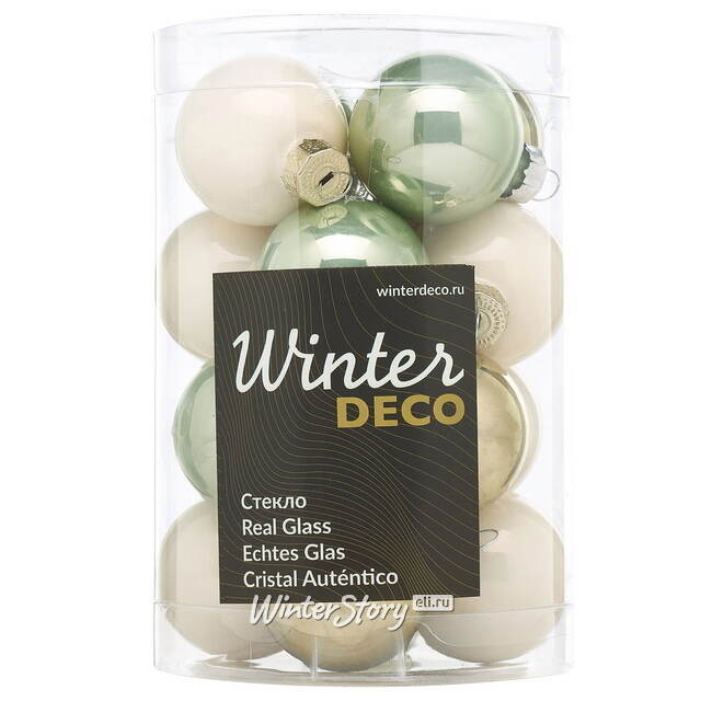 Елочные шары Herbal Tea 3.5 см, 16 шт, стекло Winter Deco