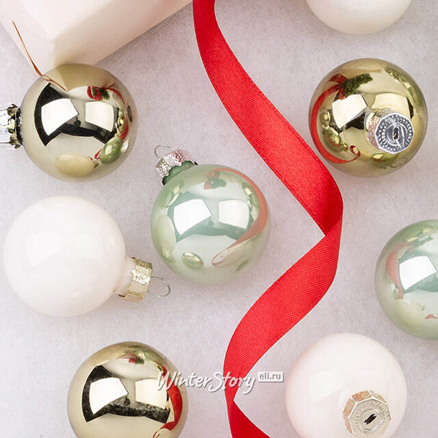 Елочные шары Herbal Tea 3.5 см, 16 шт, стекло Winter Deco