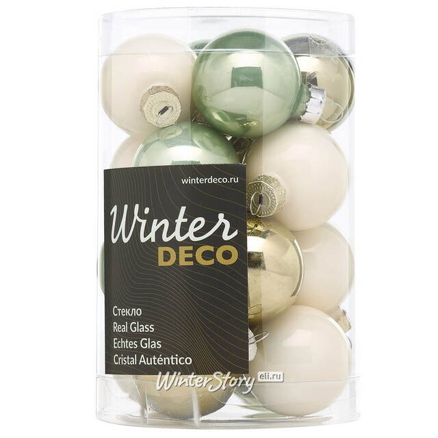 Елочные шары Herbal Tea 3.5 см, 16 шт, стекло Winter Deco