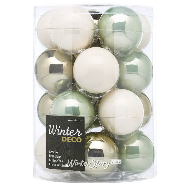 Елочные шары Herbal Tea 6 см, 20 шт, стекло Winter Deco