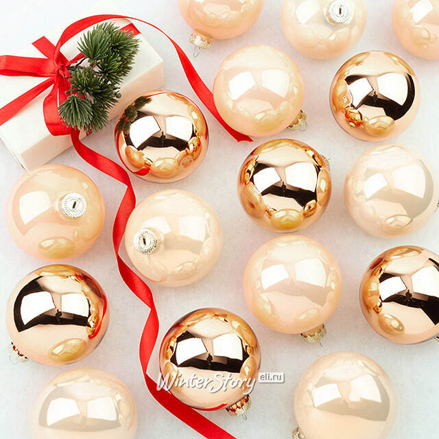 Елочные шары Первый Бал 8 см, 16 шт, стекло Winter Deco