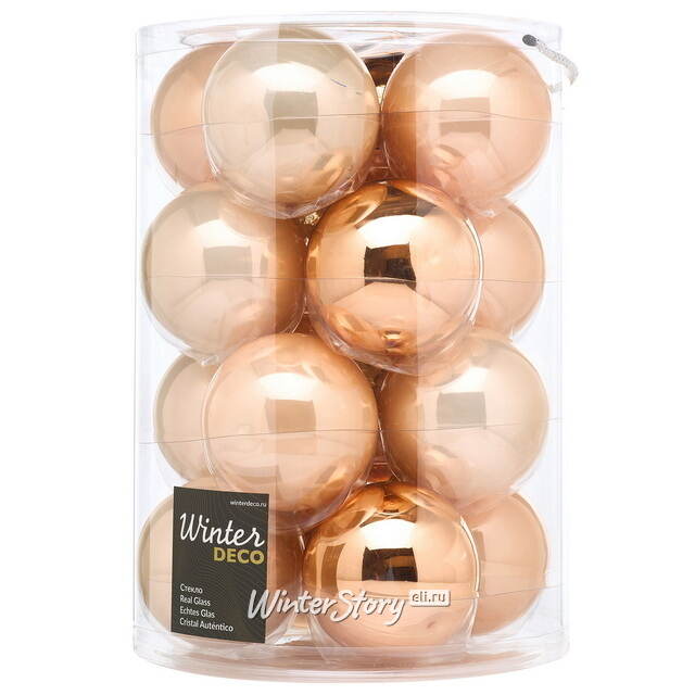 Елочные шары Первый Бал 8 см, 16 шт, стекло Winter Deco
