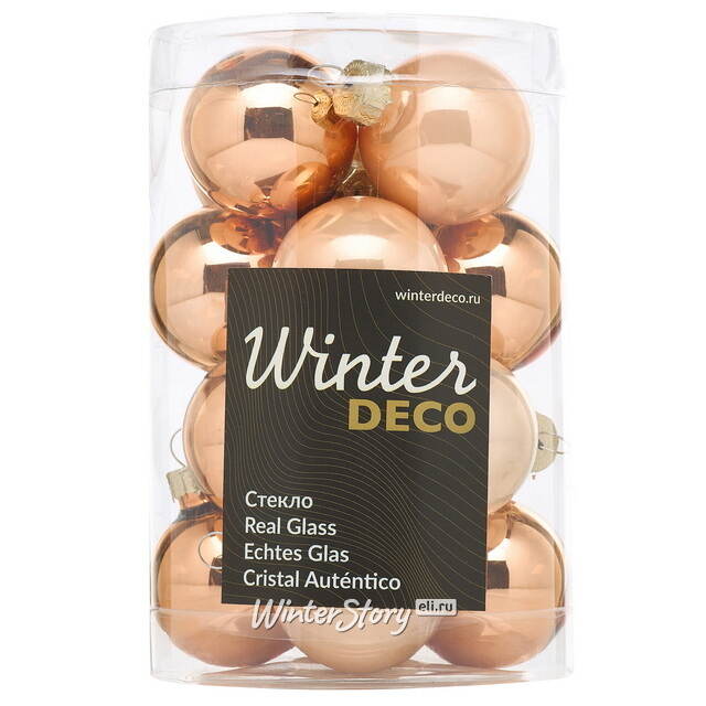 Елочные шары Первый Бал 3.5 см, 16 шт, стекло Winter Deco