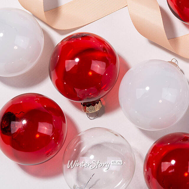 Елочные шары Bubble: Рождественское Утро 6 см, 15 шт, стекло Winter Deco