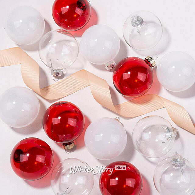 Елочные шары Bubble: Рождественское Утро 6 см, 15 шт, стекло Winter Deco