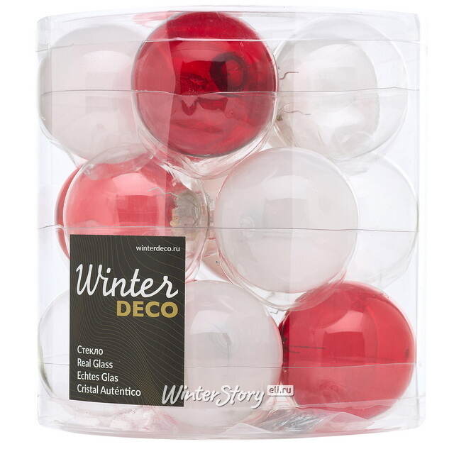 Елочные шары Bubble: Рождественское Утро 6 см, 15 шт, стекло Winter Deco