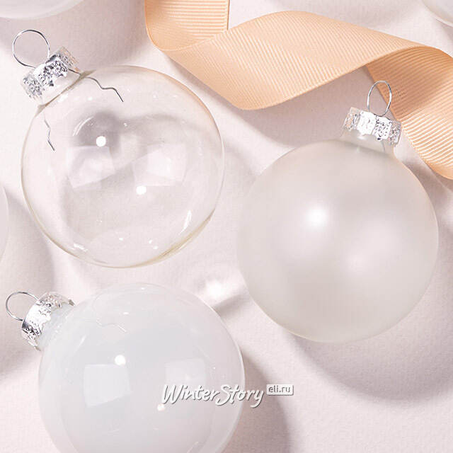 Елочные шары Bubble: Морозный Полдень 6 см, 15 шт, стекло Winter Deco